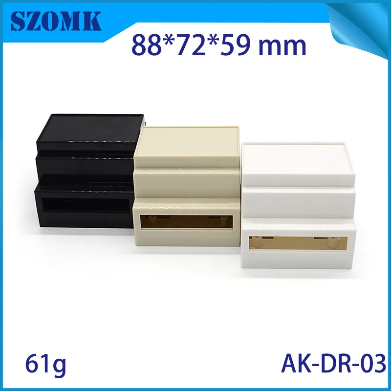 

1 piece din rail plastic clip box for szomk pcb housing project box 88*72*59 mm shenzhen electronics din rail terminal enclosure