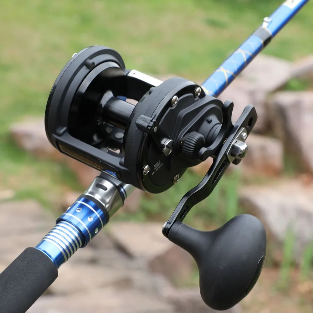 Carretel de Pesca Liga de Alumínio Equipamento de Pesca Sougayilang Tambor Roda Destro Pesca 6.0: 1 18 Esporte e Lazer