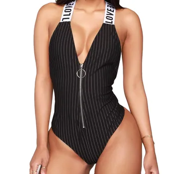 

Summer Women Lady Clubwear Deep V -section Backless Sexy Bodycon Bodysuit Unique Sexy Bodycon Bodies