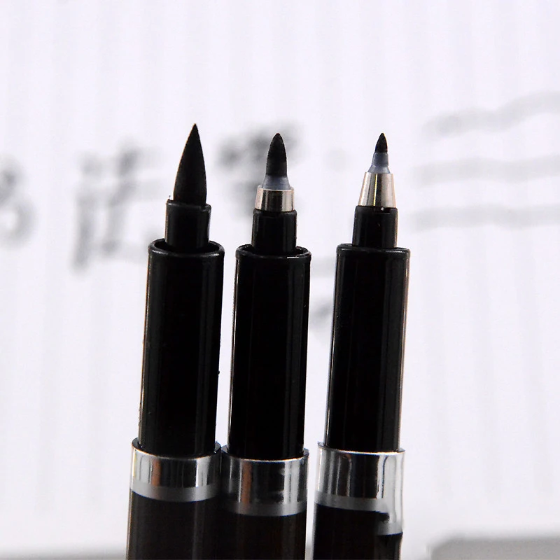 3 unids/lote pluma de caligrafía para la firma chino aprendizaje de palabras cepillo plumas de arte marcador bolígrafos papelería de la escuela suministros 3 unids/lote pluma de caligrafía para la firma chino aprendizaje de palabras cepillo plumas de arte marcador bolígrafos papelería de la escuela suministros