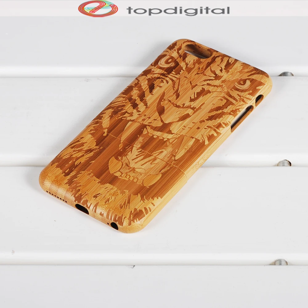Natural Wood Case Cover for iPhone 6 6s Phone Cases Hard Protective Tiger Carving | Мобильные телефоны и аксессуары
