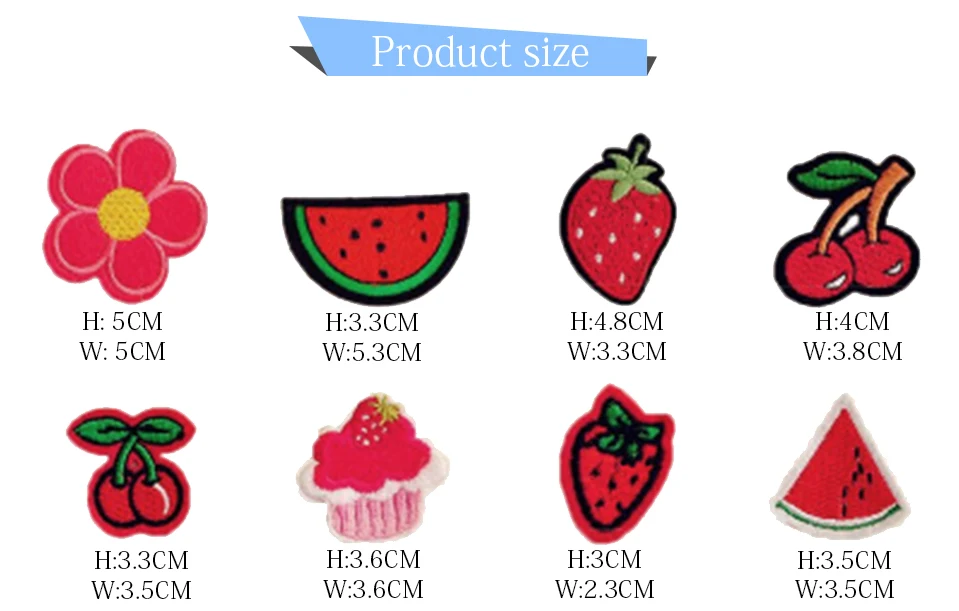 Iron On Embroidery Applique Patches Kids DIY 3D Apple Banana Orange Watermelon Sushi Flower Patches For Clothes Clothing (2)