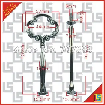 

shiny silver 2-tier flowerlet cake stand centre handles / cake stand rods fast delivery within 5 days