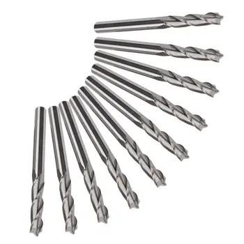 

30pcs 1/8'' 3.175mm Silver Alloy Three Flute Router Bit Engraving Cutting Tool for CNC Plywood Hard Wood Cutting