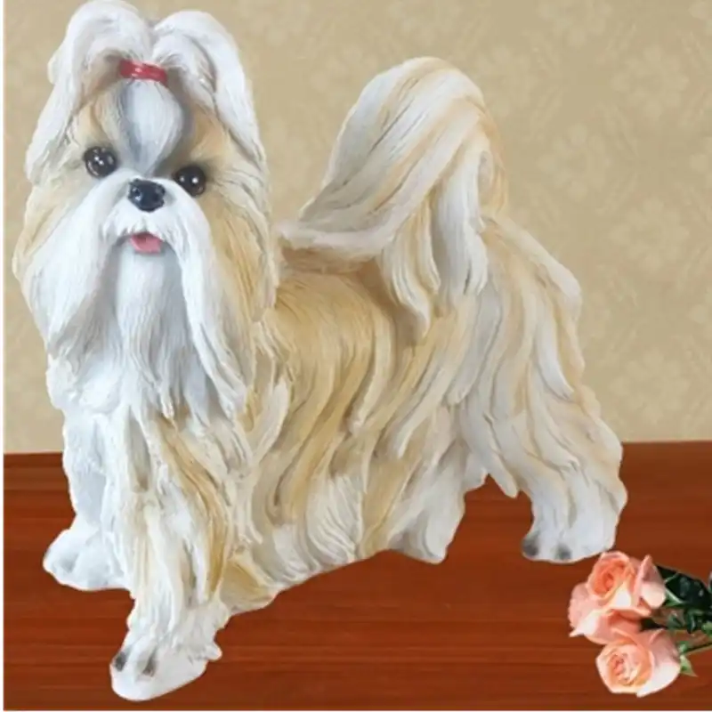 Cute Puppy Statue Simulation Animal Creative Home Decor Features