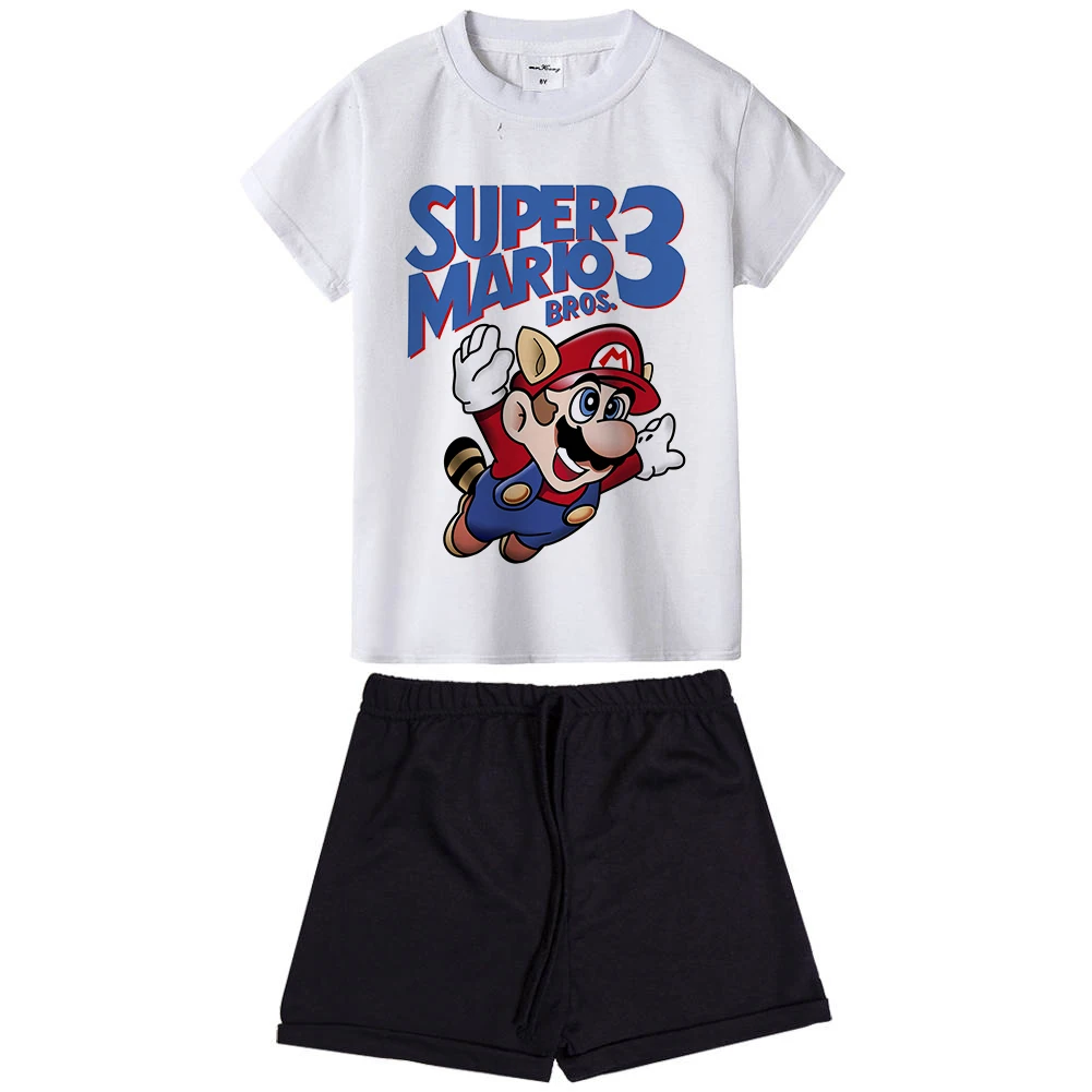 

1Yto12Y Casual Cartoon Cotton Super Mario Children's Sets Boys T Shirt Short Pants Kids' Clothing Summer Sets Cartoon Pajamas
