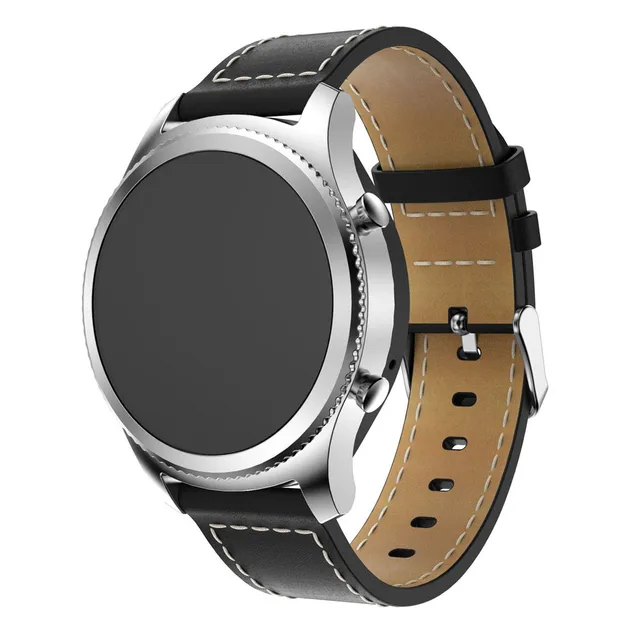 Remplacement En Cuir Montre Bracelet Bracelet Bande véritable Montre en cuir Bande Pour Samsung Gear S3