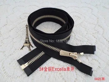 

ykk zinc alloy single zipper 5# gold copper Excella coat black zipper placket 50-80cm polished single alloy copper zipper teeth
