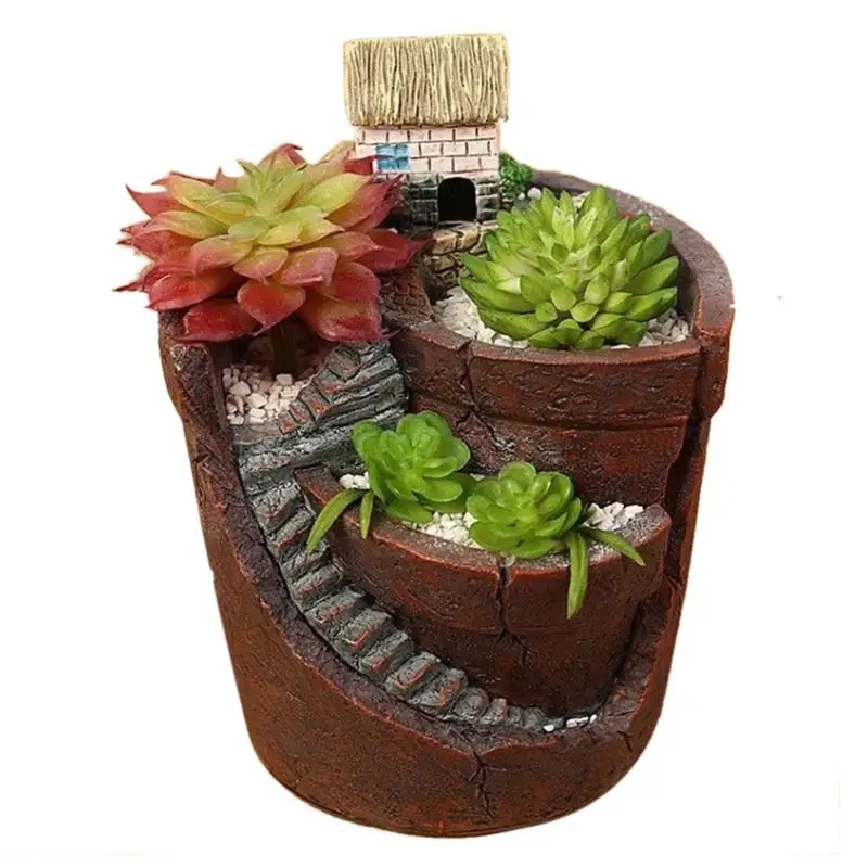 1 шт. креативный DIY полимерный цветочный горшок для суккулентных растений цветочный горшок микро-пейзаж горшок пейзаж садовый декоративный горшок культура - Цвет: Small house