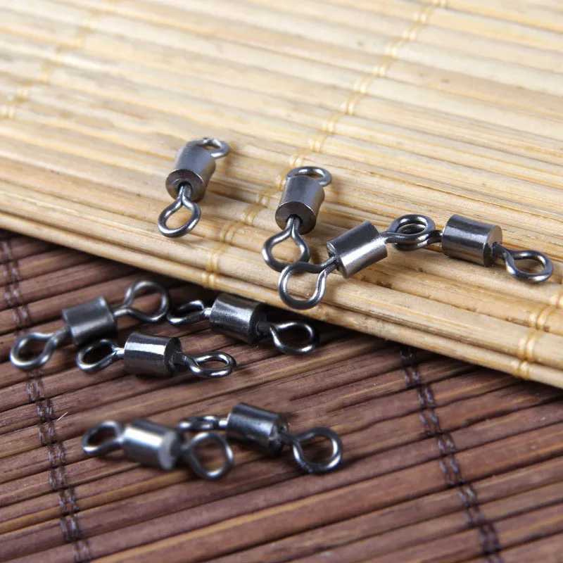 

New Style Stainless Steel Fish Tackle Swivels Snaps Ball Bearing Rolling Connector Outdoor Sports Carp Fishing Equipment 100 pcs