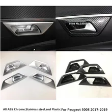 Горячая Распродажа для peugeot 5008 2017 2018 2019 Тюнинг автомобилей ABS хром/углеродное волокно Стик отделка внутренней ручки двери чаша рамка лампа