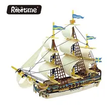 Robotime 3D DIY Gothenbury парусник деревянная головоломка Миниатюра ручной работы BA503S
