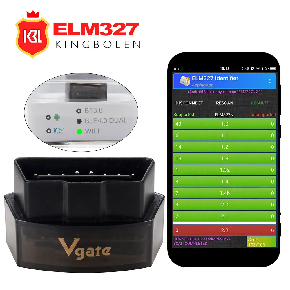 Vgate ELM327 ICar Pro Bluetooth 4,0/3,0/wifi OBD 2 сканер для Android/IOS автомобильный диагностический инструмент ELM327 Bluetooth/wifi считыватель кодов