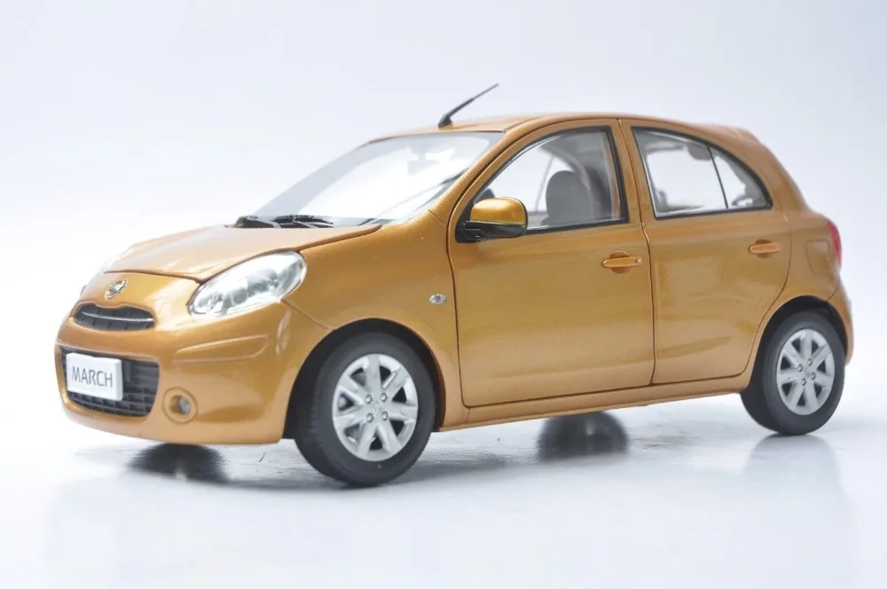 1:18 литая под давлением модель для Nissan March Micra Orange Minicar Игрушечная машина из сплава миниатюрная коллекция подарки