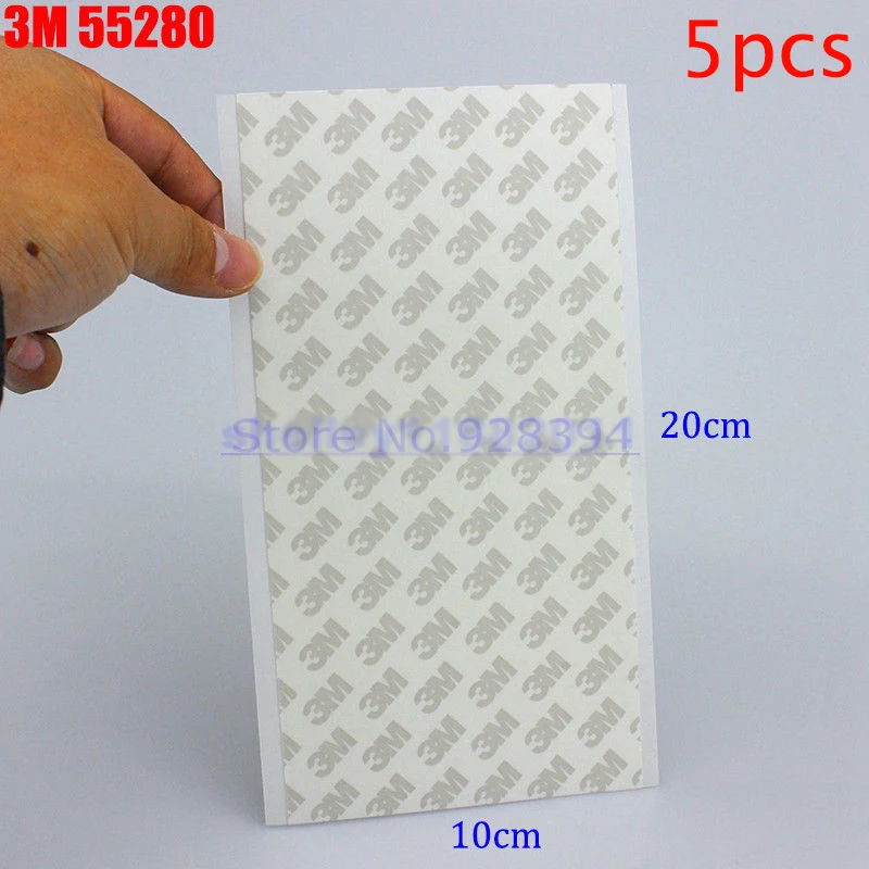 5pcs 20cmx10cm 3M 55280 Double Sided Adhesive Tape White For Touch