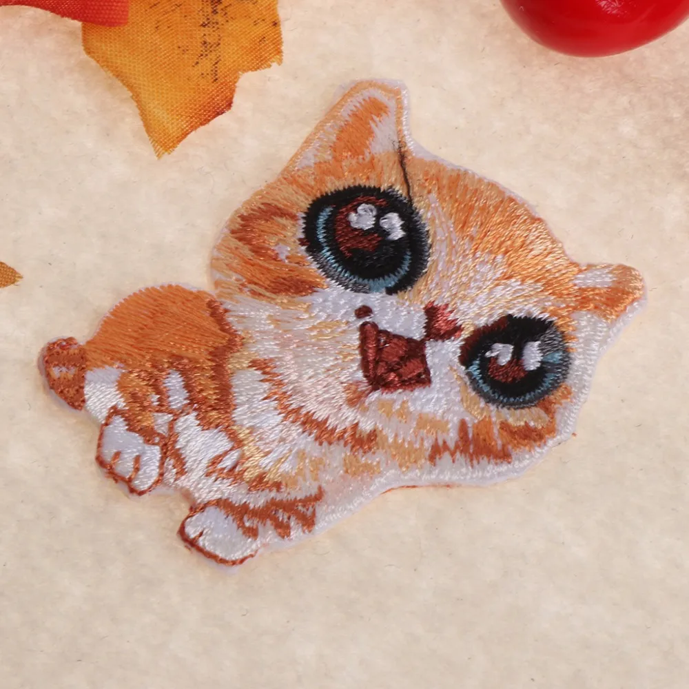 1Pc Cartoon Animal Tiger Cat Panda Hamster Patch Embroidered Iron On Patches Sew Clothing Badge Accessories 10 Types C42