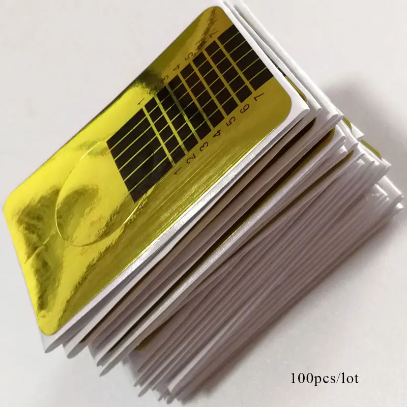 

Beateal 100Pcs Nail Form for Finger Extensions UV Builder Gel prolong Nails Nail Sticker Tips Paper Tray Building tools