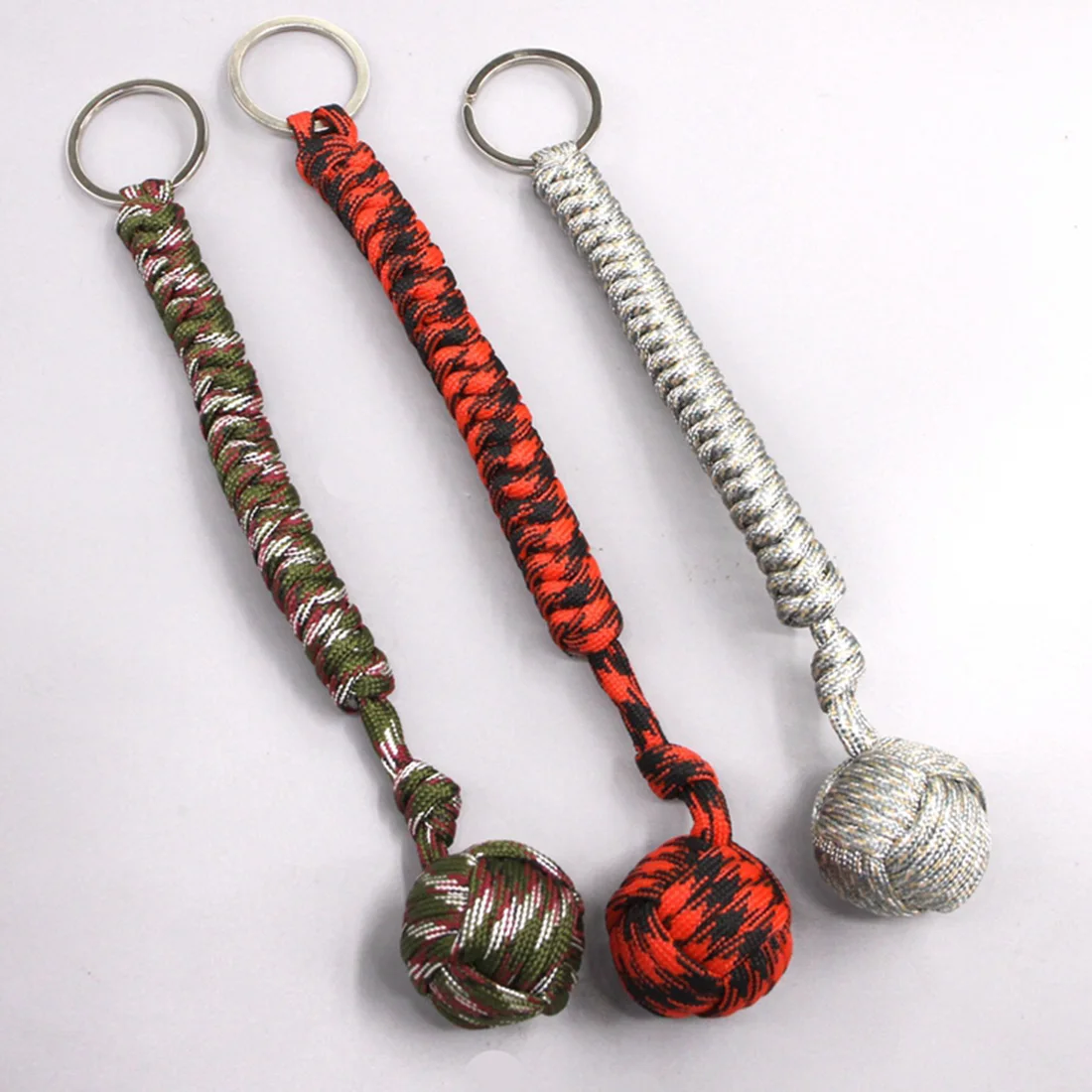 

Security Protection Black Monkey Fist Steel Ball For Girl Bearing Lanyard Survival Key Chain Broken Window Camping Equipment