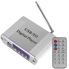 HY1008 Серебряный Универсальный автомобильный усилитель мощности мотоцикла светодиодный дисплей уровня Поддержка MP3/FM/SD/USB аудио плеер