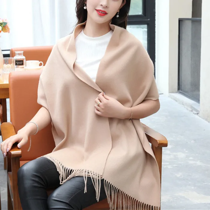 new arrival pure wool women brief korean style scarfs solid color shawl