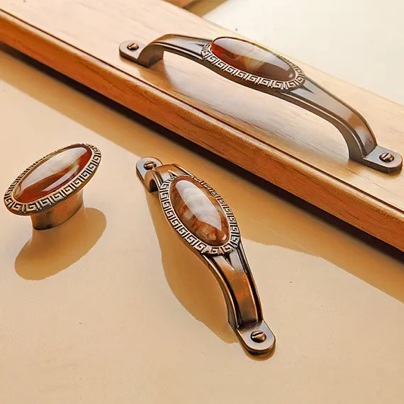 

Cabinet Door Handles Pulls Knobs Amber Bronze Dresser Pulls Drawer Pull Handles Kitchen Furniture Cupboard Hardware Decorative