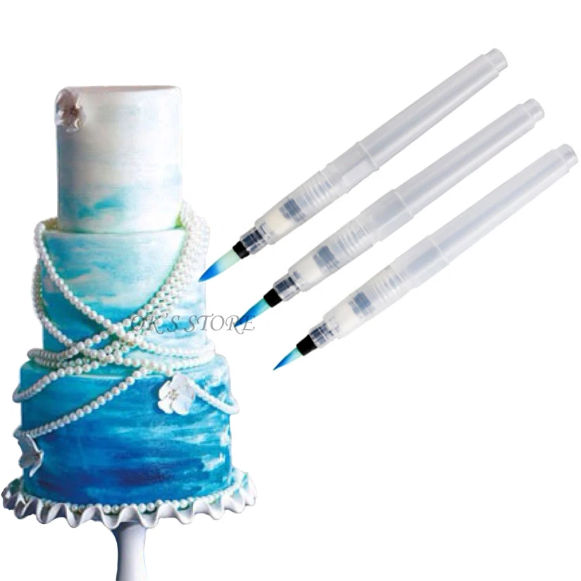 

3pc/set Coloring Water Pen For Watercolor Fondant Cake Decorating Tools Water Brush Painting Pen