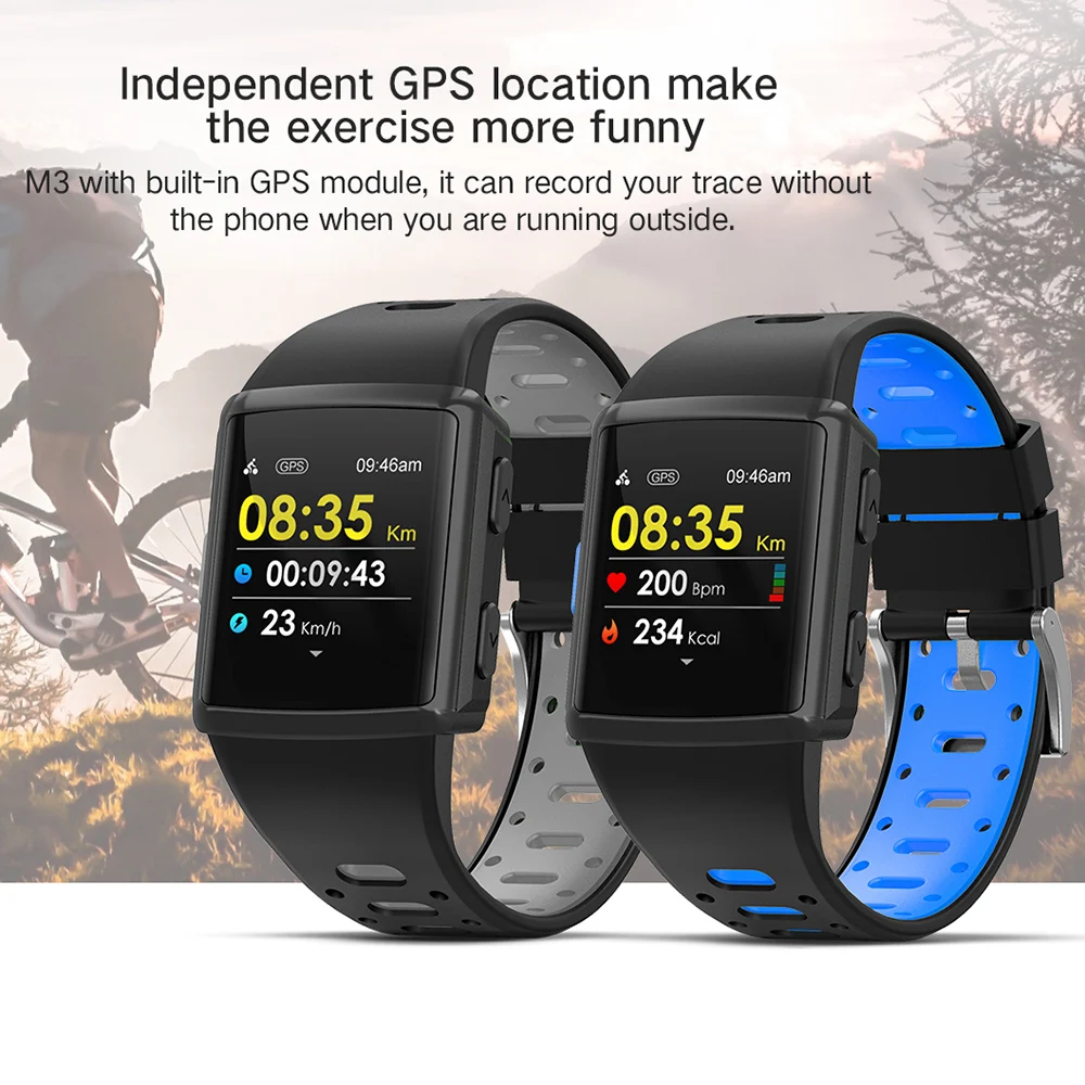 HEVARAL M2 GPS Смарт часы для мужчин IP68 Bluetooth Warch водонепроницаемый пульсометр трекер