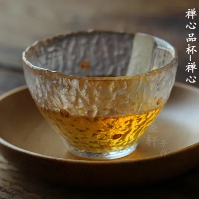 

Zen heart heat-resistant glass cup Japanese stroke gold hammer grain tea cup personal cup tea kung fu tea set wholesale
