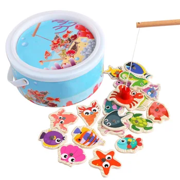 

Magnetic Fishing Educational Fishing Game Wooden Toy Child Baby Birthday Gifts Parent Chiid Interaction Funny Fishing Toy