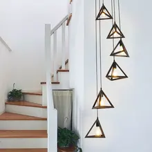 Stairs lights Simple lamp modern rotary staircase pendant light double building long villa staircase lamp lighting FG37