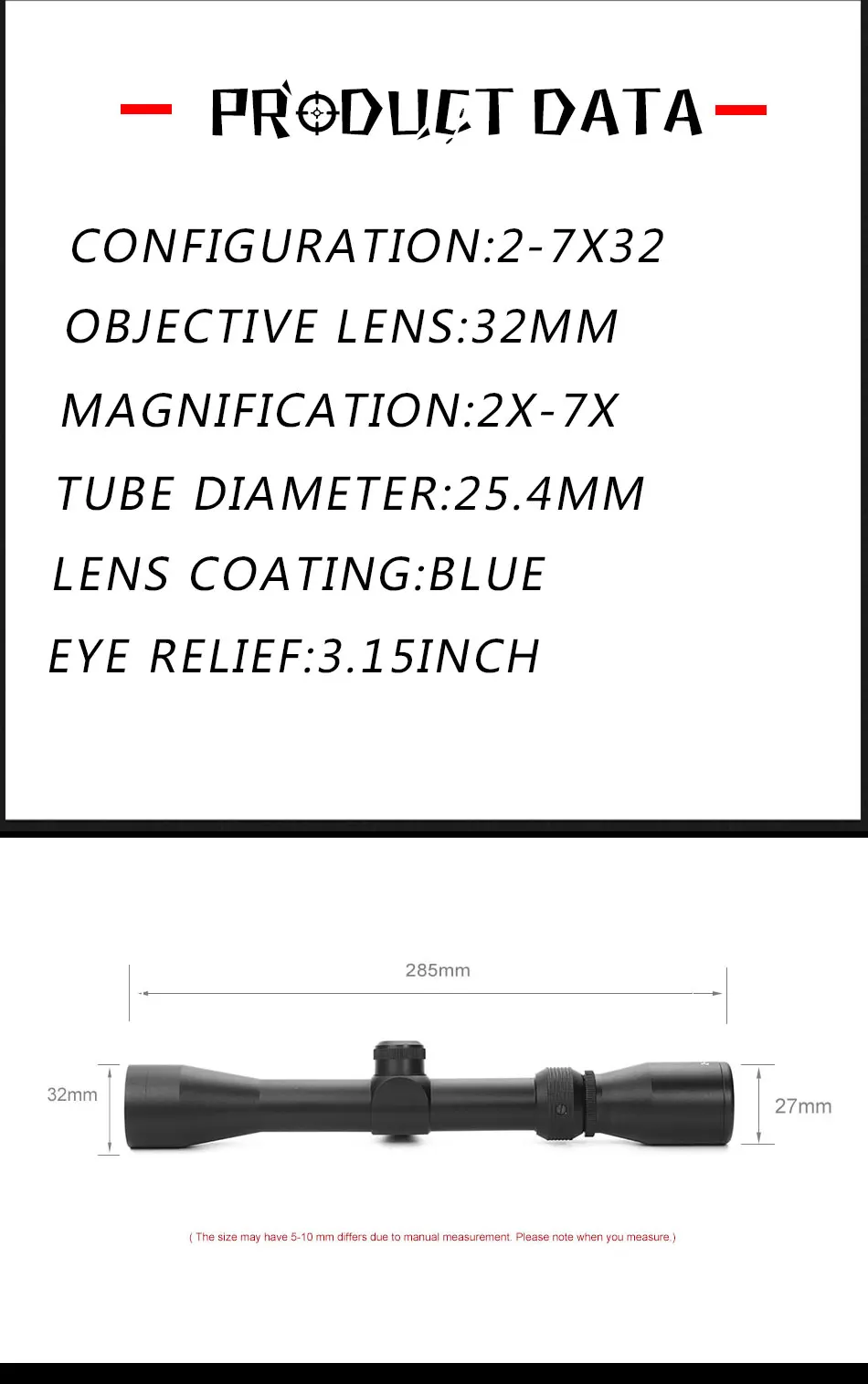 LUGER 2-7X32 оптические прицелы сетка тактический оптический прицел длинный глаз рельеф открытый охотничий прицел