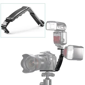 

Dual Hot shoe Mount L-shaped Bracket for Canon Nikon Sony Dual Side Cold Shoe Mounts For Video Light Flash DSLR Camera