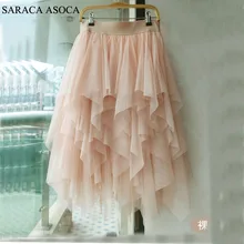 Стиль, модное газовое бальное платье, юбка-пачка для девочек, эластичный пояс, сетка, бюст, Женская юбка из тюля