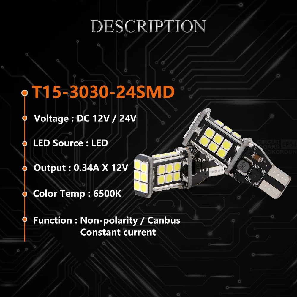 Фото 2 10 шт./лот W16W T15 светодиодные лампы 3030 SMD Canbus без ошибок резервные 921 912 2 10 шт./лот W16W T15 светодиодные лампы 3030 SMD Canbus без ошибок резервные 921 912