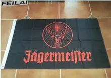 3x5ft custom flag black jagermeister flag with black sleeve 120g free shipping