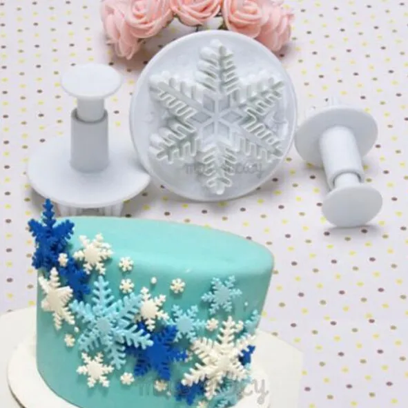 

New Arrival 3Pcs/Set Snowflake Cake Decorating Tools Cake Kitchen Fondant Kitchen Accessories Cake Mold Cake Maker CT006