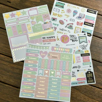

Happy Unicorn Foil Gold Paper Planner Stickers Booklet for Scrapbooking Happy Planner/Card Making/Journaling Project
