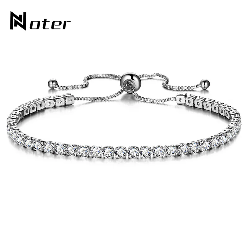 Noter, роскошный Теннисный браслет с фианитами, покрытый фианитом, подвески на цепочке, регулируемый браслет, браслет для женщин и мужчин, ручная Бижутерия Pulseira
