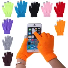 Новые Волшебные перчатки для сенсорного экрана, вязаные тянущиеся перчатки для смартфона, для взрослых, один размер, зимние теплые вязаные перчатки для сенсорного экрана