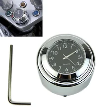 1 Pcs Universal 1″ Chrome Waterproof 7/8 Motorcycle Handlebar Mount Temp Thermometer Clock Glow Watch Motorcycles Accessories