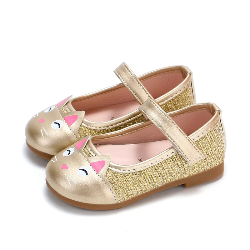 

COZULMA Girls Shoes Baby Kids Pu Leather Shoes Baby Girls Cute Cat Soft Bottom Mary Jane Shoes Children Dress Shoes for Girls