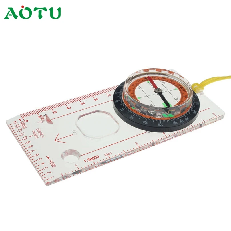 

Activing 2017 Best Deal Outdoor Portable Hiking Camping Ruler Map Magnifier Liquid Filled Compass ST22
