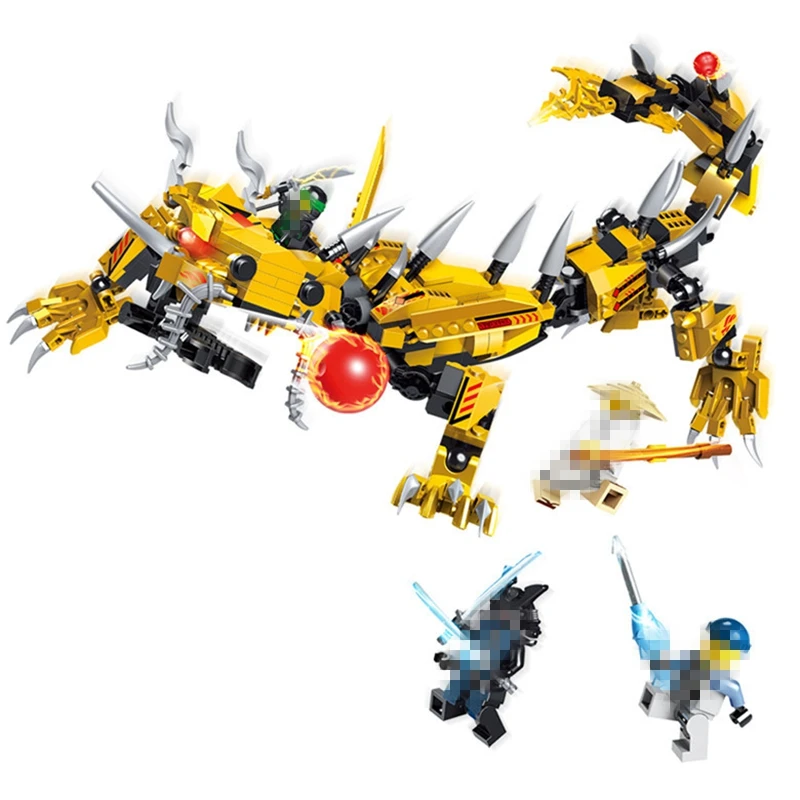 3 в 1 строительные блоки mecha золотой дракон совместимые LegoINGlys ninjagoo фигурки