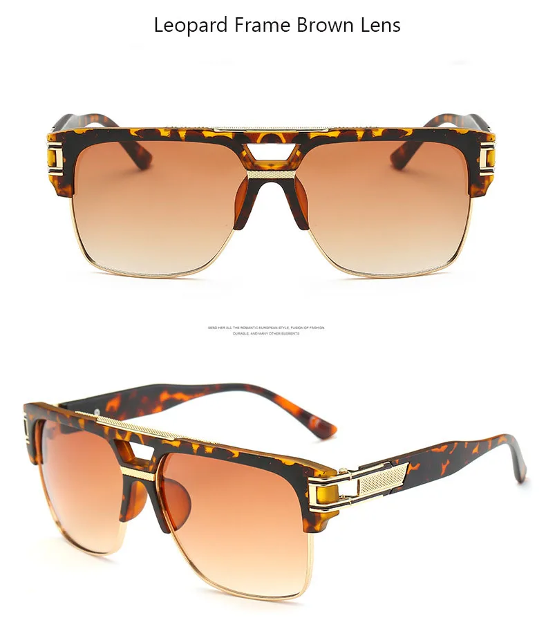 Новые брендовые дизайнерские Золотые Большие Мужские квадратные солнцезащитные очки модные очки для мужчин ретро очки oculos de sol sonnenbrille - Цвет линз: baowen