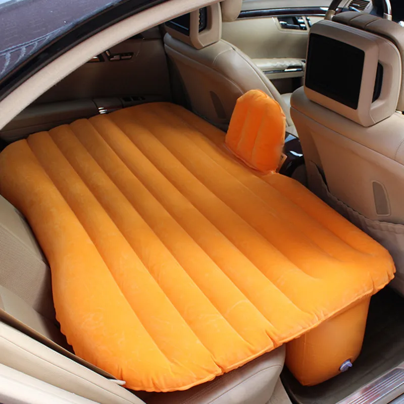 Outdoor Camping Travel Inner Car Inflatable Air Mattress Seat Rest Cushion Bed Mat Thickening Flocking Mattresses Sleeping Bag