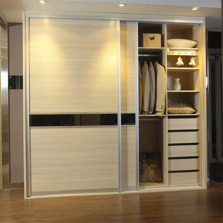 Customized bedroom wooden walk-in wardrobe design