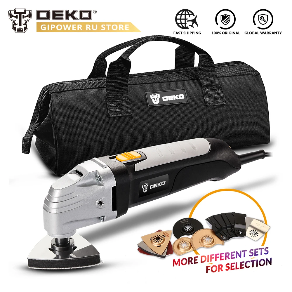 DEKO GJ177 110V/220V Electric Trimmer 6 Speed Electric Multifunction Oscillating Tool Kit Multi-Tool Power Tool Saw Accessories