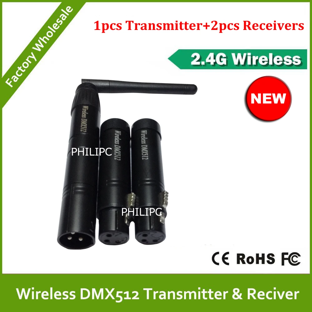 

DHL/EMS 2.4G Wirelesswireless dmx512 transmitter & receiver wireless dmx battery power 3PCS