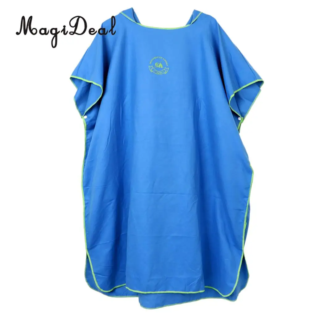 Kids Children Folding Soft Towelling Surf Beach Bath Pool Swim Poncho Wetsuit Changing Robe & Hood - Various Colors