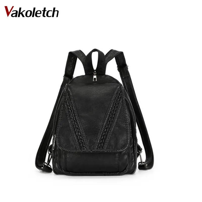 Brand Designer Backpacks For Teenage Girls High Quality Very Soft PU Leather Backpacks For Women